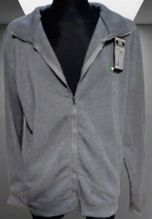 BLUZA MĘSKA OCIEPLANA ROZPINANA Z KIESZENIAMI SZARA Z NASZYWKĄ 2XL - zdjęcie 2