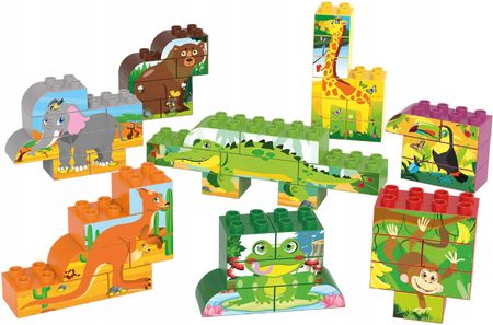 Biobuddi Buduj Zwierzęta Puzzle 16 Zwierząt Ekologiczne Klocki - zdjęcie 2