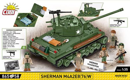 COBI Historical Collection WWII Sherman M4A2E8(76)W (COBI-3118) - zdjęcie 4