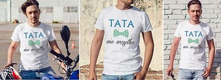 T-SHIRT DZIEŃ OJCA TATY TATA WIE WSZYSTKO XL - zdjęcie 4
