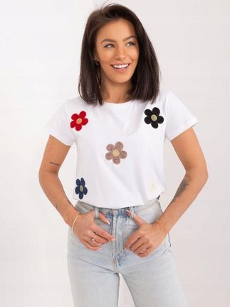 T-SHIRT Z APLIKACJĄ koszulka damska z bawełny - zdjęcie 2