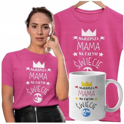KOSZULKA DLA MAMY Z KUBKIEM NAJLEPSZA MAMA NA ŚWIECIE ZESTAW UPOMINKOWY 1+1 - zdjęcie 4