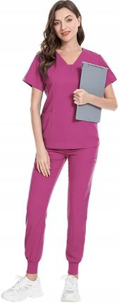Komplet Medyczny Damski Scrub Uniform Model Heal Kolor Rose Rozmiar S - zdjęcie 5