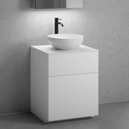 Neoro N50 Szafka 60Cm 2 Szuflady Umywalka 45Cm Biały Mat Z Szafką Z Lustrem (BN0106WM+BN0441WM+BN0401WH+BN0472MI) - zdjęcie 2