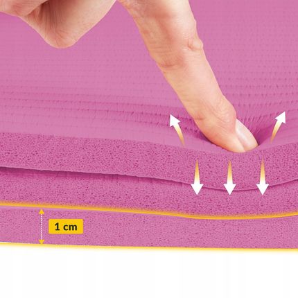 4FIZJO Mata Do Ćwiczeń Jogi Gimnastyczna Karimata Gruba Nbr Antypoślizgowa 1Cm Różowy - zdjęcie 5
