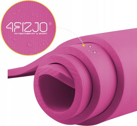 4FIZJO Mata Do Ćwiczeń Jogi Gimnastyczna Karimata Gruba Nbr Antypoślizgowa 1Cm Różowy - zdjęcie 3
