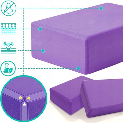 Revity Yoga Block, Klocek Do Jogi, Eva, 23X15X7.5 Cm, Fioletowy/Purple - zdjęcie 4