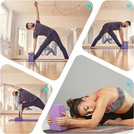 Revity Yoga Block, Klocek Do Jogi, Eva, 23X15X7.5 Cm, Fioletowy/Purple - zdjęcie 3