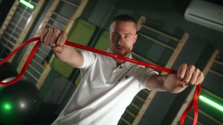 Alpha Zestaw 3 Gumy Oporowe Do Ćwiczeń Uchwyt Power Band Wielokolorowy - zdjęcie 5