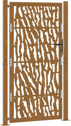 vidaXL Brama Ogrodowa 105X180cm Stal Nierdzewna Wzór Śladu 4100987 - zdjęcie 2