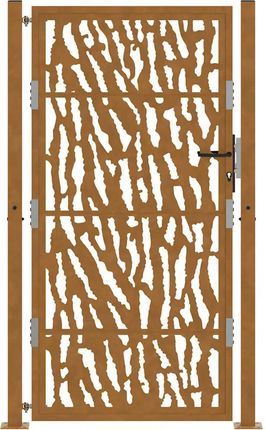 vidaXL Brama Ogrodowa 105X180cm Stal Nierdzewna Wzór Śladu 4100987 - zdjęcie 3