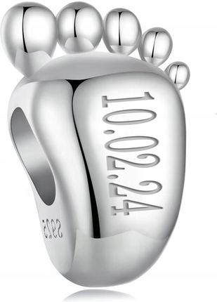 Trusky Charms Zawieszka Stópka Grawer Srebro 925 Charmsy - zdjęcie 6