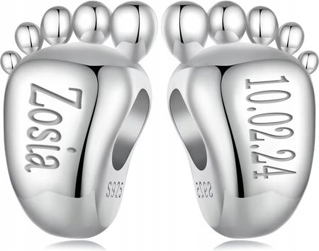 Trusky Charms Zawieszka Stópka Grawer Srebro 925 Charmsy - zdjęcie 4