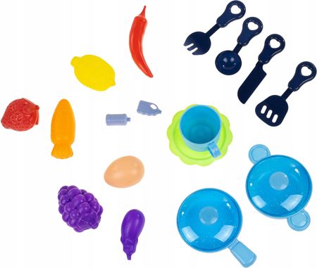 Click4Toys Zlewozmywak Kuchnia Dla Dzieci 2W1 Leci Woda Zestaw Naczynia Kran Warzywa - zdjęcie 2
