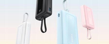 Powerbank Anker Zolo 20000 mAh 30W z wbudowanym kablem USB-C biały - zdjęcie 2