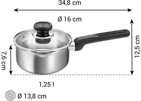 Brava Rondelek Z Dwustronnym Dzióbkiem I Pokrywką Ø16cm 1,25l (73094700) - zdjęcie 3