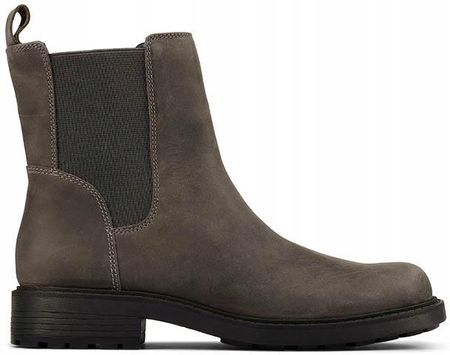 CLARKS Botki damskie Orinoco2 Top szare skórzane wsuwane 36 - zdjęcie 2