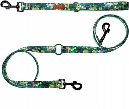 Smycz Miejska x2 rozdzielacz Dwa Psy 1,38 m taśma 20mm Ukory Zielona 1761376620 - zdjęcie 6