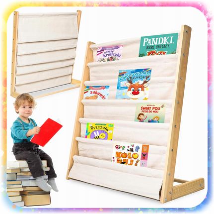 Regał Na Książki Dla Dzieci Stojak Półka Szafka Organizer Biblioteczka 79Cm - zdjęcie 2