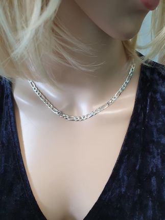 Intergold Srebrny łańcuszek nierodowany figaro pr. 925 55 cm - zdjęcie 3