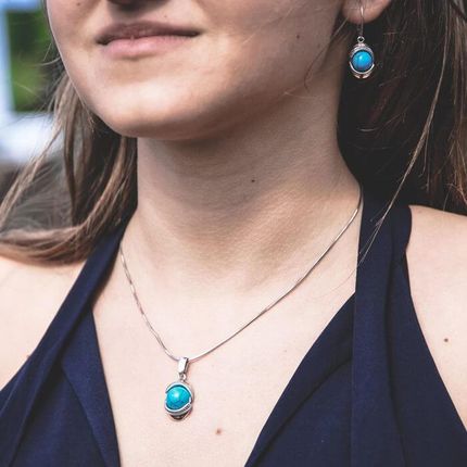 Polcarat Design Kolczyki srebrne z bursztynem K3 1805 - zdjęcie 2