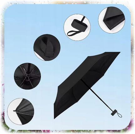 Parasol Mini Składany Manualny Parasolka Mała Kompaktowy Kieszonkowy Etui - zdjęcie 6