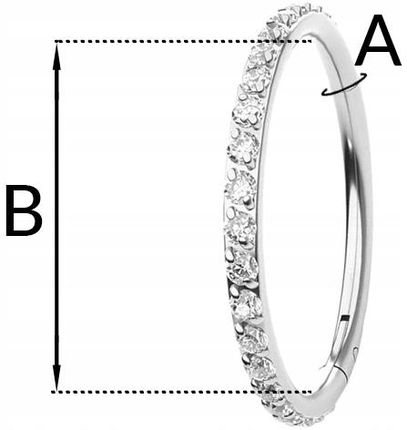 Bizu Piercing Kolczyk Tytanowy Clicker Kółko Cyrkonie Helix Conch 1,0/8 - zdjęcie 2