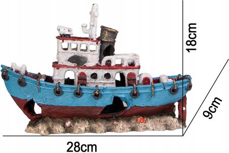 Statek Do Akwarium 28X9X18 CM Duża Ozdoba Uniwersalna Kryjówka Kruger Meier - zdjęcie 3