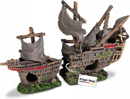 Ozdoba Kryjówka Dla Rybek Akwarystycznych Statek Do Akwarium 25X6X16 CM - zdjęcie 3