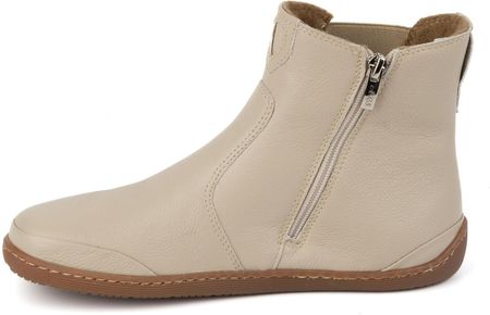 Damskie buty barefoot sztyblety z zamkiem ocieplane 1263 beżowe - zdjęcie 5