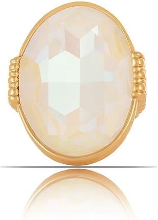 Colibra Pierścionek z dużym opalenizującym mieniącym się kamieniem White Opal z - zdjęcie 2