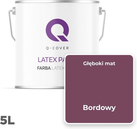 Q-Cover Farba Lateksowa Ścienna Bordowy 5L - zdjęcie 3