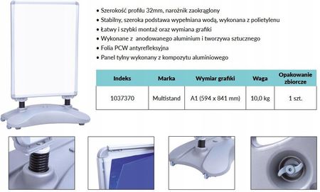 Potykacz Waterbase Stojak Reklamowy Dwustronny Aluminiowy Owz A1 - zdjęcie 4