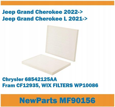 Filtr kabinowy MF90156 Jeep Grand Cherokee 2021-> zam Chrysler 68542125AA - zdjęcie 2