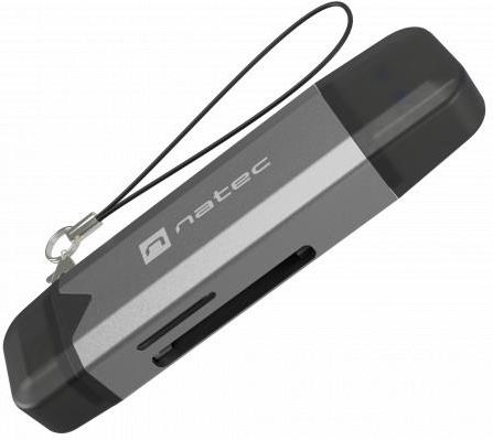 Czytnik kart Natec SCARAB 3 SD/MicroSD, USB 3.1 gen.1 + USB-C - szary - zdjęcie 4