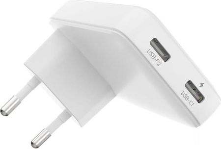 Fixed Ładowarka Sieciowa Slim Gan Charger 45W Pd 3 0 2X Usb C Biała - zdjęcie 5