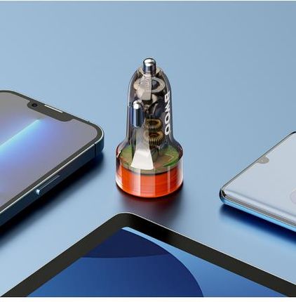 Bwoo Ładowarka Samochodowa Bo Cc85 38W Fast Transparent Car Charger Qc 18W Pd 20W Tfo Gsm183279 - zdjęcie 2