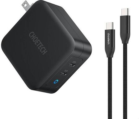 Choetech Ładowarka sieciowa PD6008 2xUSB-C PD 100W GaN - zdjęcie 5