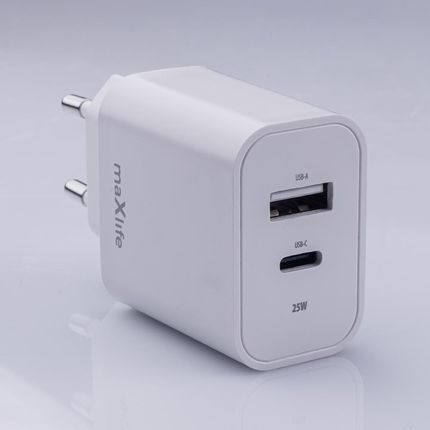 Maxlife Szybka ładowarka 25W sama kostka 2 wejścia do iPhone 14 - zdjęcie 2