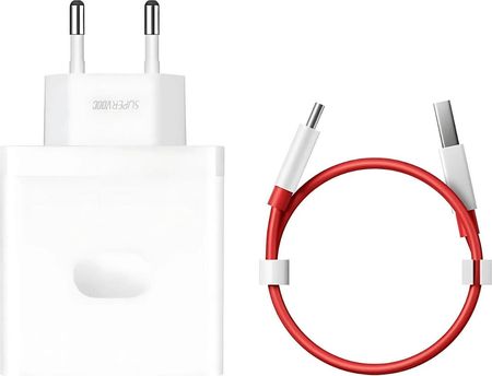 Oneplus Ładowarka SUPERVOOC 100 W USB-C z jednym portem i białym kablem