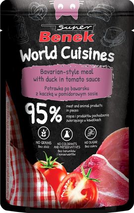 Super Benek World Cuisines Karma Dla Kotów W Sosie Pomidorowym Kaczka 100G - zdjęcie 2
