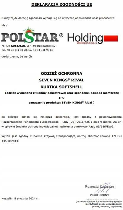 Kurtka Robocza Softshell Męska Odblaskowa Wodoodporna Ochronna Bhp Ce R