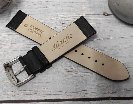 Atlantic - Paski Skórzany pasek do zegarka 22 mm CZ-22 9708 czarny - zdjęcie 2