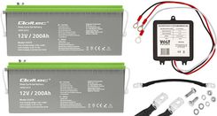 Zdjęcie Volt Polska / Qoltec Zestaw: 2 x akumulator żelowy Qoltec GEL Deep Cycle Professional LongLife 12V 200Ah + balanser do zestawu akumulatorów 24V - Tychy