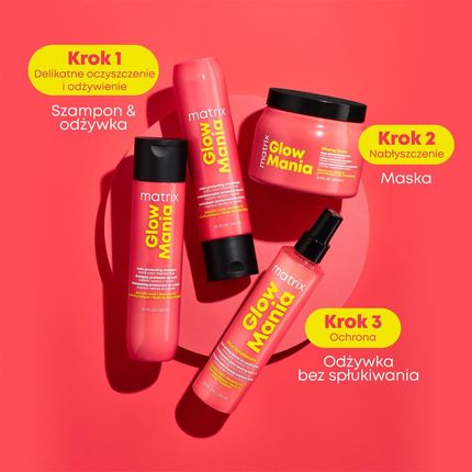Matrix Glow Mania Shampoo Szampon Podkreślający Kolor I Zapobiegający Jego Wypłukiwaniu 300ml - zdjęcie 3