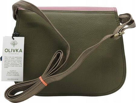 Torebka listonoszka damska skóra naturalna ze skrawków oryginalna OLIVKA - zdjęcie 3