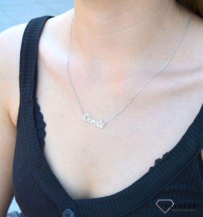 Diament Srebrny Naszyjnik Damski 925 'Imię Dorota' - zdjęcie 4