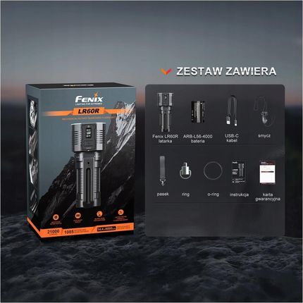 Fenix Latarka Led Lr60R 21 000 Lumenów 1085 Metrów Zestaw - zdjęcie 3
