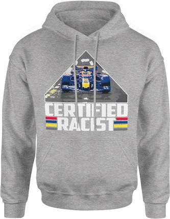 Certified Racist formula 1 f1 bolid Męska bluza z kapturem (XXL, Czerwony) - zdjęcie 2