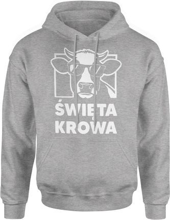 Święta Krowa z Krową Męska bluza z kapturem (M, Czerwony) - zdjęcie 2